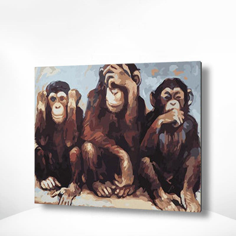 Malowanie po numerach 3 Małpy - Malowanie po numerach ekspert