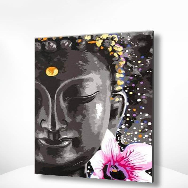 Malowanie po numerach Budda z kwiatem - Malowanie po numerach ekspert