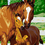 Malowanie po numerach Koń i źrebię - Malowanie po numerach ekspert