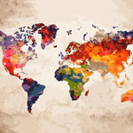 Malowanie po numerach Kolorowa mapa świata - Malowanie po numerach ekspert