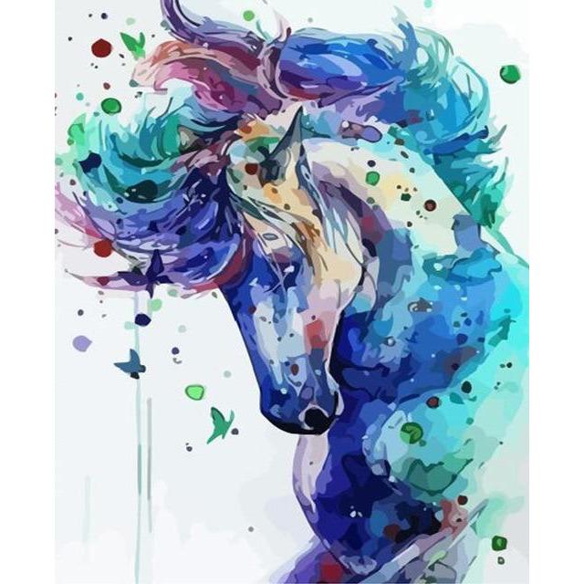 Malowanie po numerach Niebieski koń - Malowanie po numerach ekspert