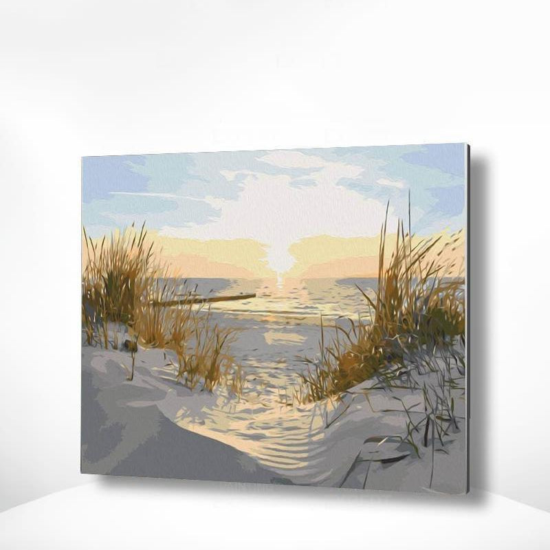 Malowanie po numerach Plaża ze słońcem - Malowanie po numerach ekspert