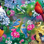 Malowanie po numerach Ptaki z kwiatami - Malowanie po numerach ekspert