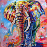 Malowanie po numerach Słoń z wesołymi kolorami - Malowanie po numerach ekspert