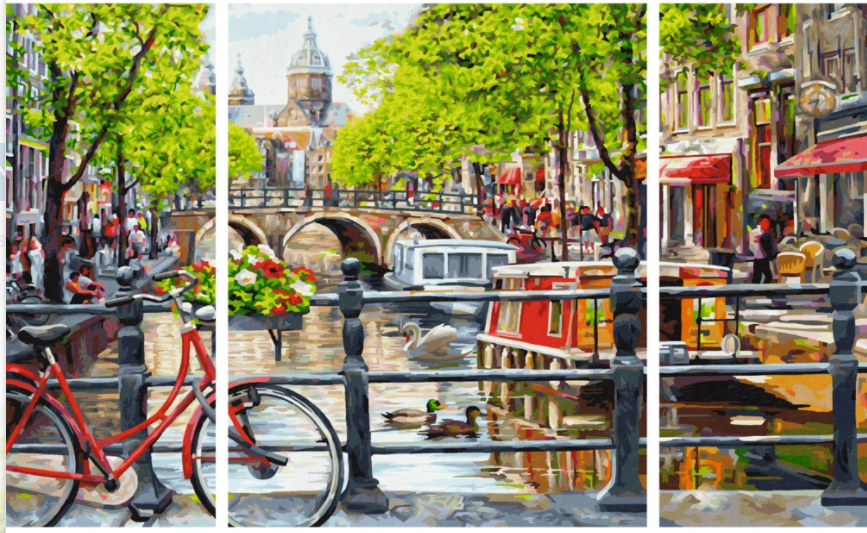 Malowanie po numerach Triptyk Amsterdam - Malowanie po numerach ekspert