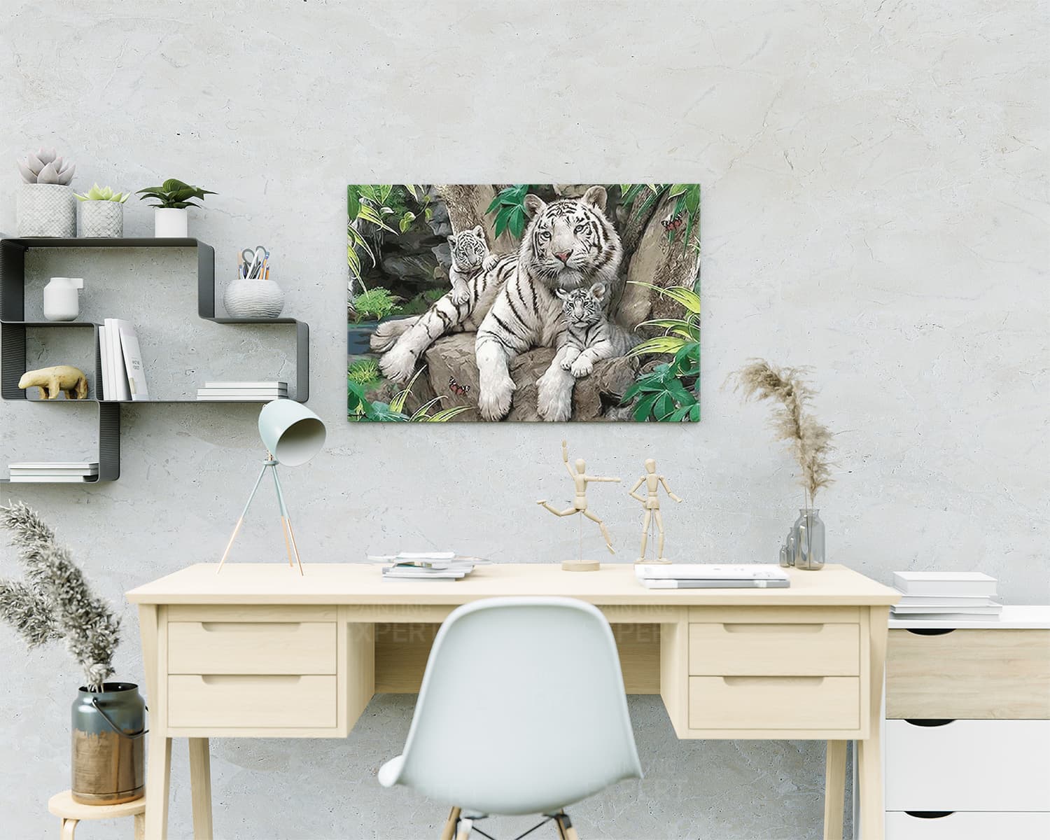 Malowanie po numerach Trzy tygrysy w lesie - Malowanie po numerach ekspert